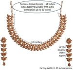 Touchstone Hollywood Glamour crystals rhinestones paisley motif grand jewelry necklace in antique gold or white tone for women - Image 6